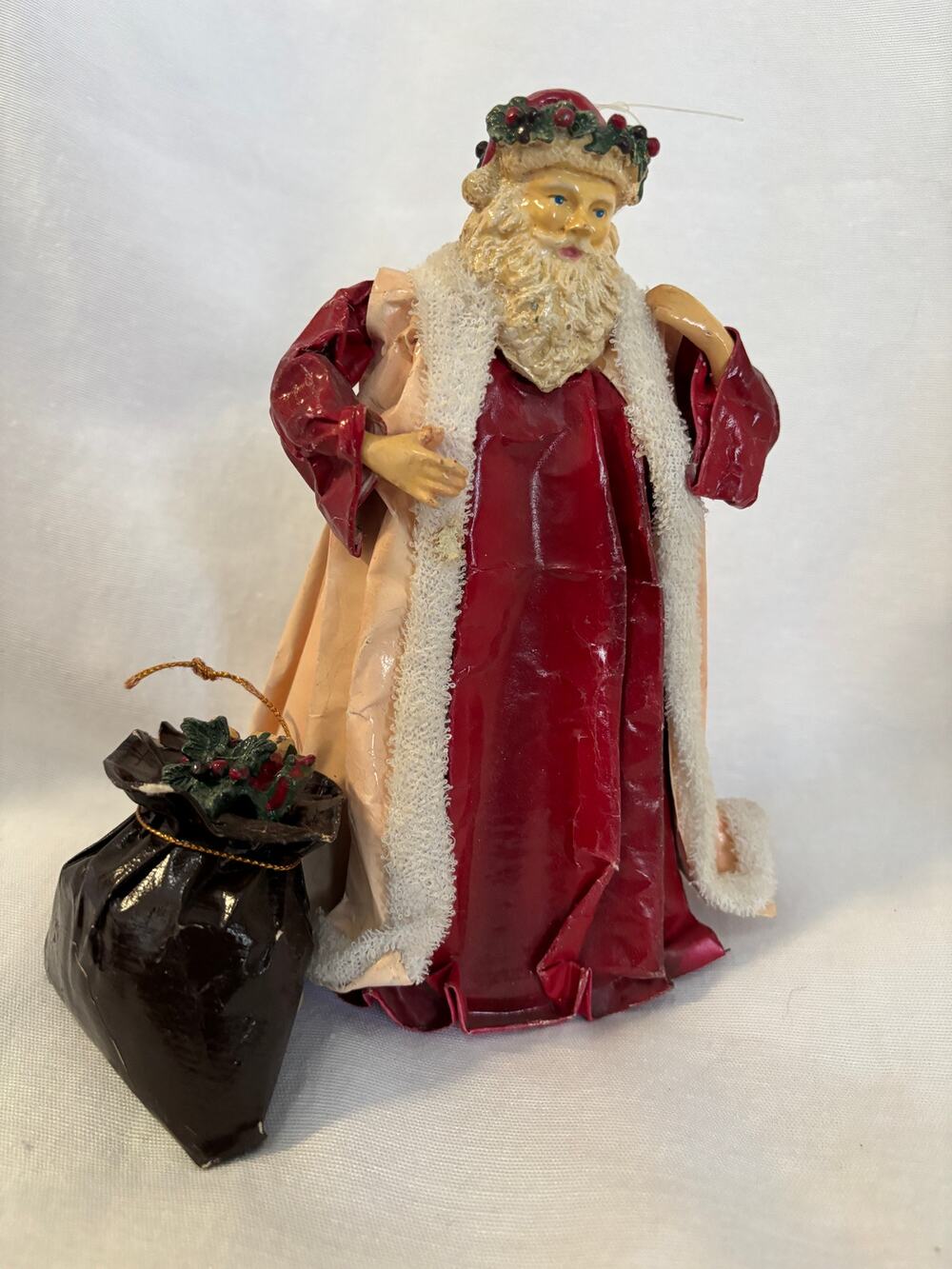Vintage Silvestri Paper-Mache Santa Claus Figurine Tree Topper